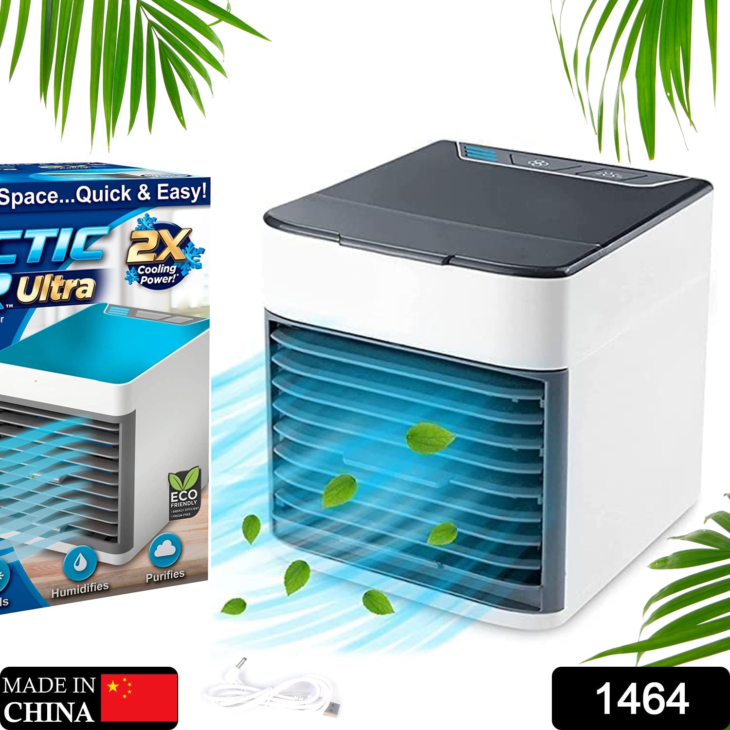1464 Mini Portable Air Cooler, Personal Space Cooler Easy to fill water and mood led light and portable Air Conditioner Device Cool Any Space like Home Office DeoDap 1464 Mini Portable Air Cooler, Personal Space Cooler Easy to fill water and mood led light and portable Air Conditioner Device Cool Any Space like Home Office DeoDap